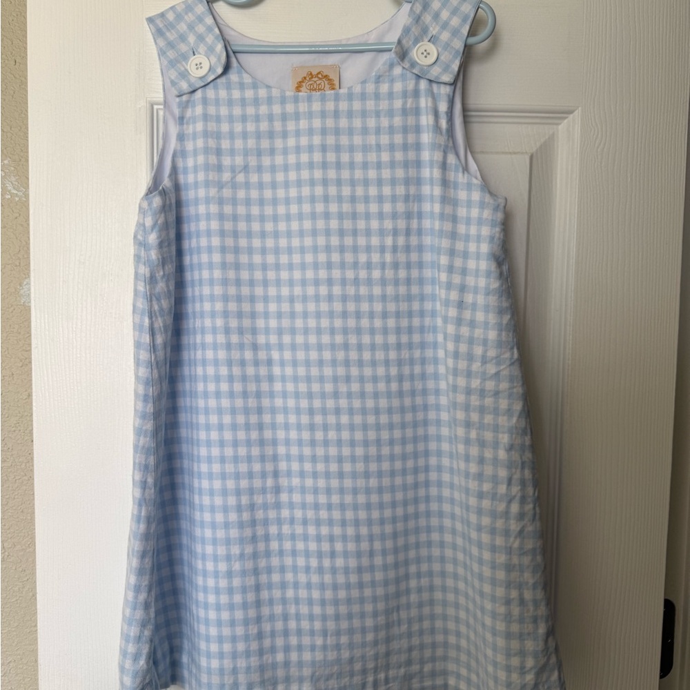 The Beaufort Bonnet Company Light Blue and White Gingham Sleeveless Jumper